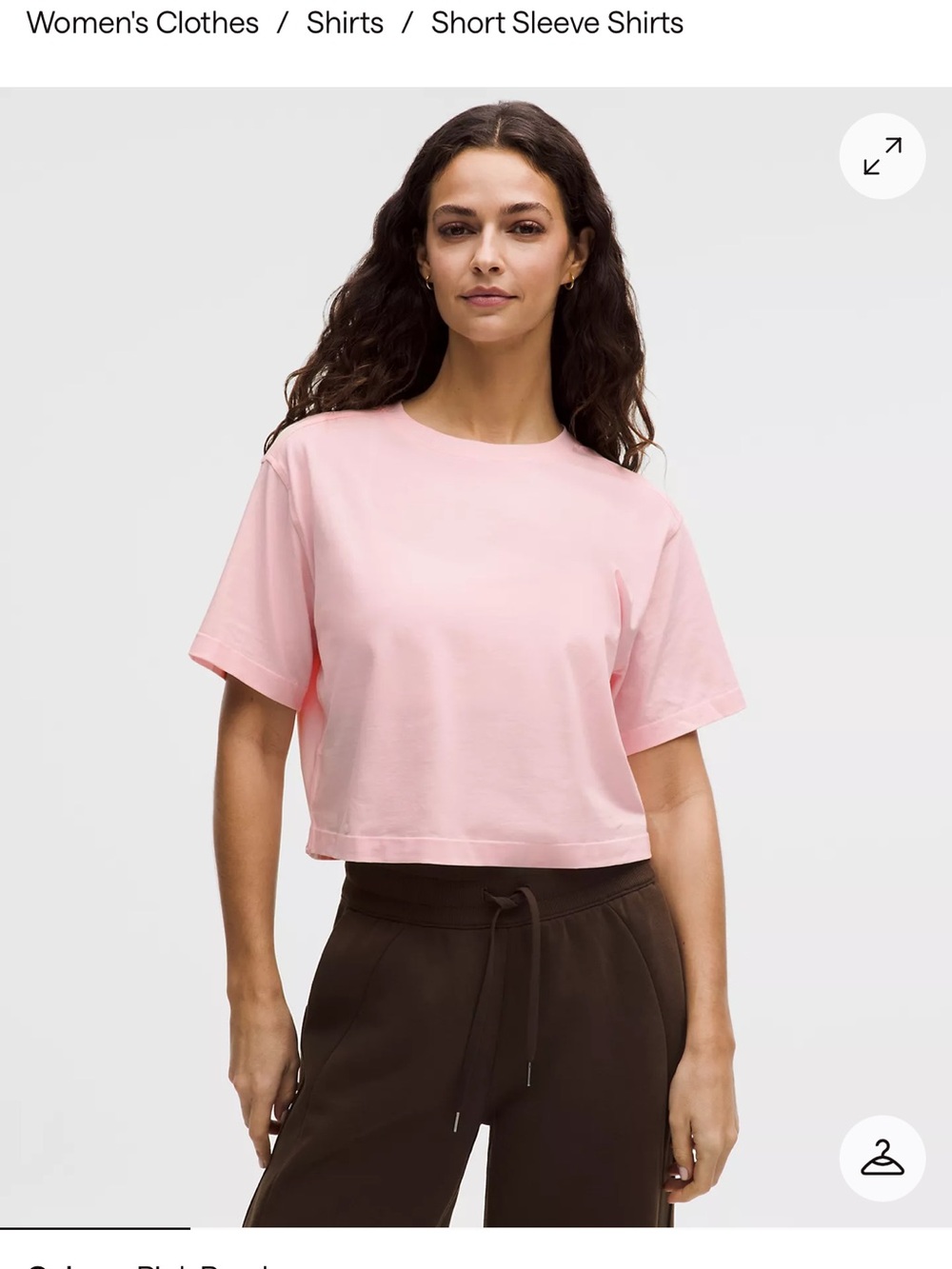 lululemon athletica Light Pink Cropped Crewneck Tee